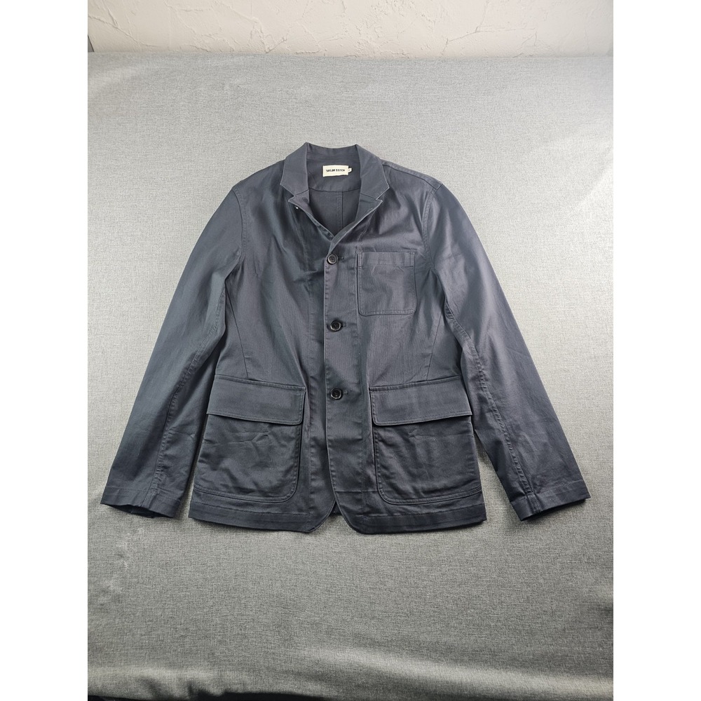 Taylor Stitch Chore Jacket Mens 36 Gray Organic Cotton Stretch Blazer